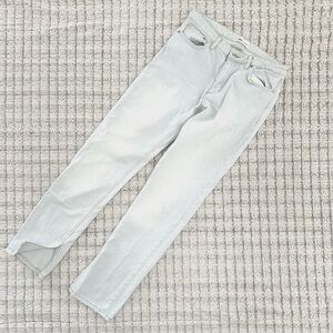 Zara Light Wash Straight Leg Split Hem Jeans